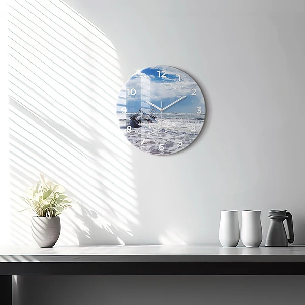 Wanduhr rund mit motiv Versunkenes Wasserfahrzeug