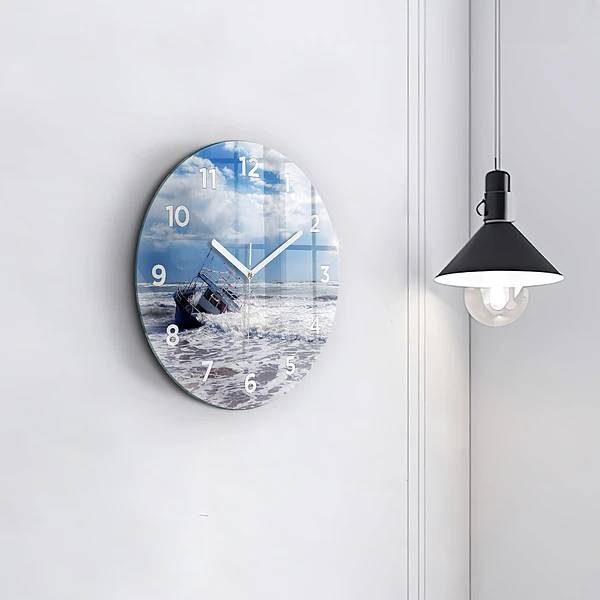 Wanduhr rund mit motiv Versunkenes Wasserfahrzeug