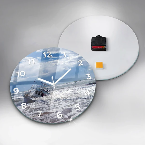 Wanduhr rund mit motiv Versunkenes Wasserfahrzeug