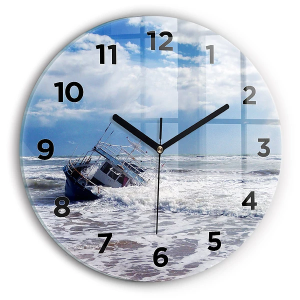 Wanduhr rund mit motiv Versunkenes Wasserfahrzeug