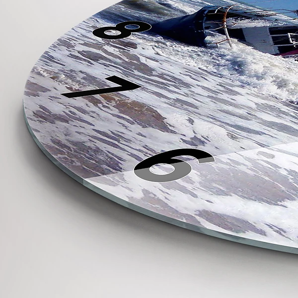 Wanduhr rund mit motiv Versunkenes Wasserfahrzeug