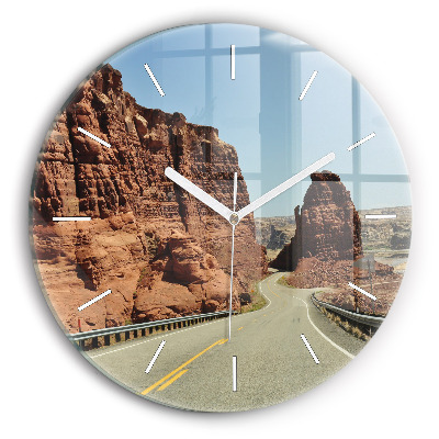 Wanduhr glas rund Die Route 66 in den USA