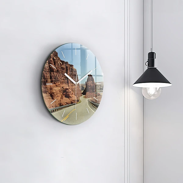 Wanduhr glas rund Die Route 66 in den USA