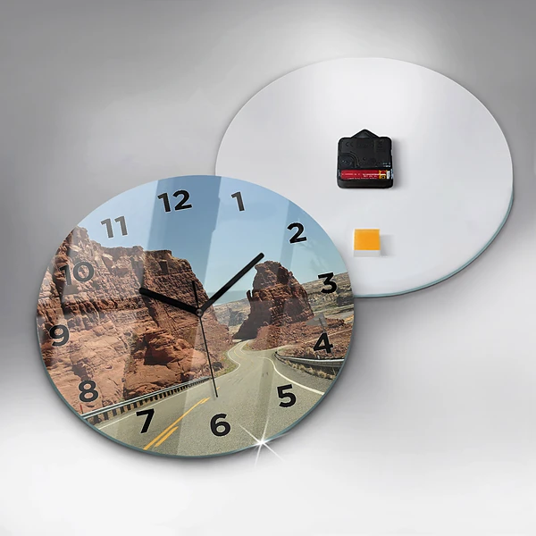 Wanduhr glas rund Die Route 66 in den USA