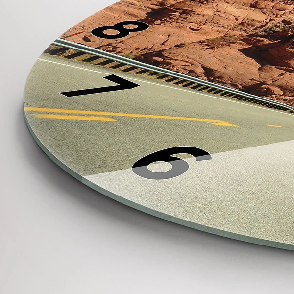 Wanduhr glas rund Die Route 66 in den USA