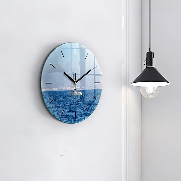 Wanduhr rund mit motiv Yacht auf Teneriffa
