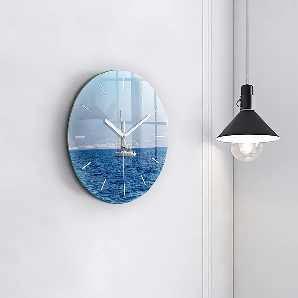 Wanduhr rund mit motiv Yacht auf Teneriffa