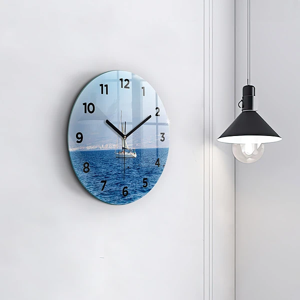 Wanduhr rund mit motiv Yacht auf Teneriffa
