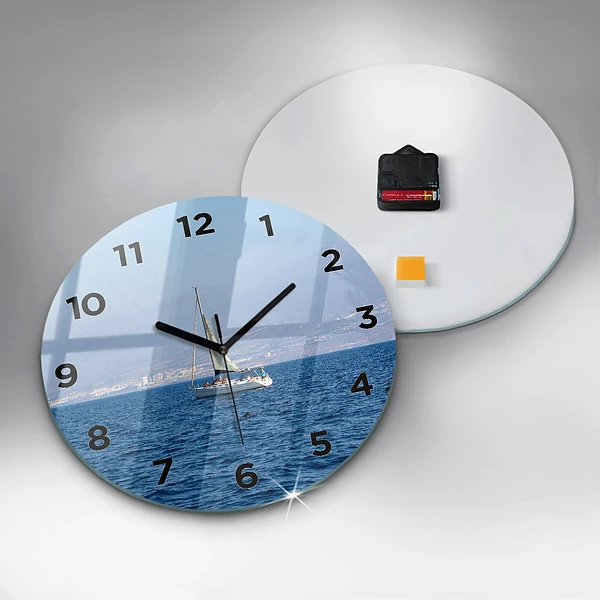 Wanduhr rund mit motiv Yacht auf Teneriffa