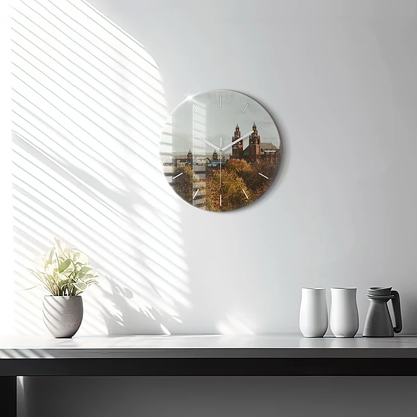 Wanduhr rund mit motiv Kunstgalerie in Glasgow