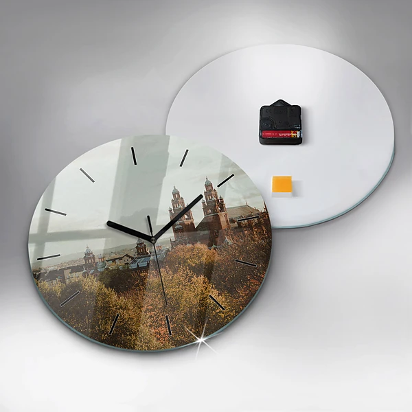 Wanduhr rund mit motiv Kunstgalerie in Glasgow