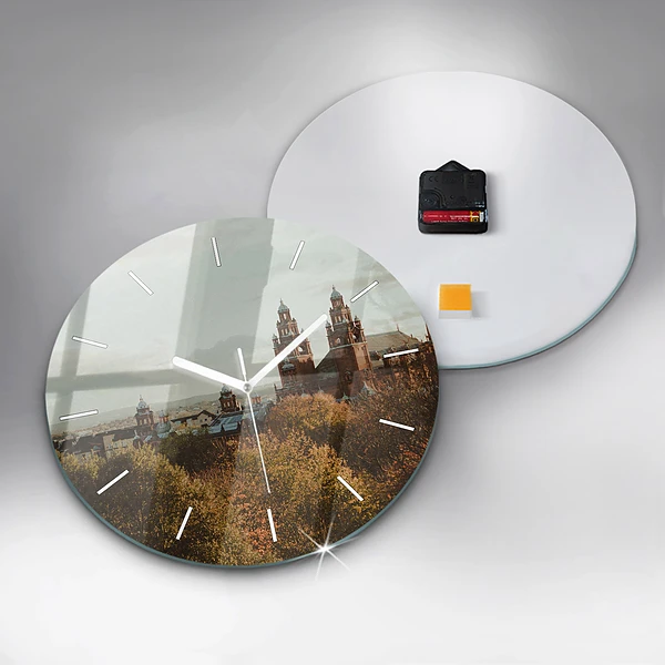 Wanduhr rund mit motiv Kunstgalerie in Glasgow