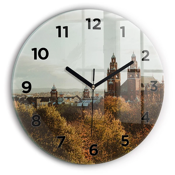 Wanduhr rund mit motiv Kunstgalerie in Glasgow