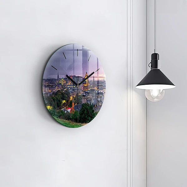 Wanduhr glas rund Edinburgh vom Calton Hill aus