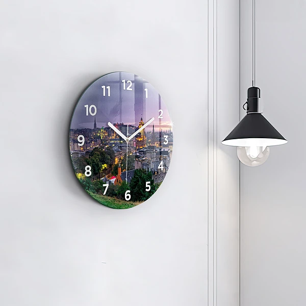 Wanduhr glas rund Edinburgh vom Calton Hill aus