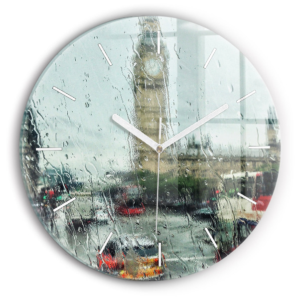 Wanduhr glas rund Verregnetes London