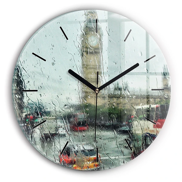 Wanduhr glas rund Verregnetes London