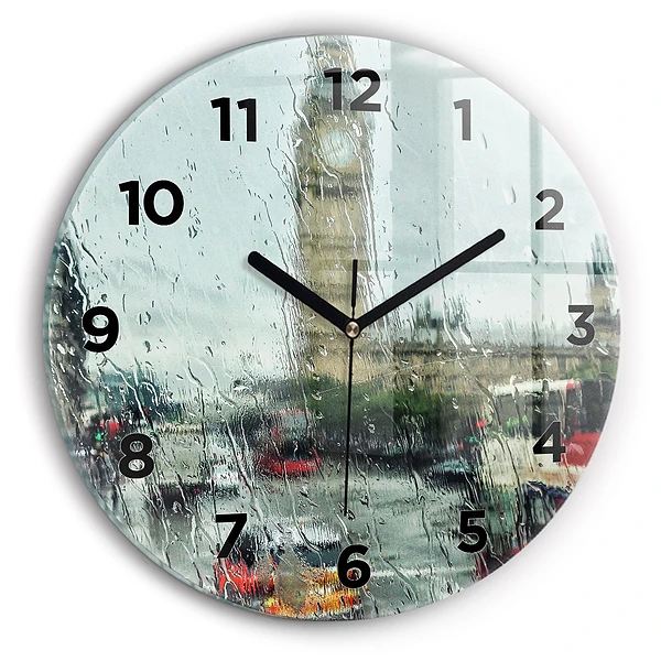 Wanduhr glas rund Verregnetes London