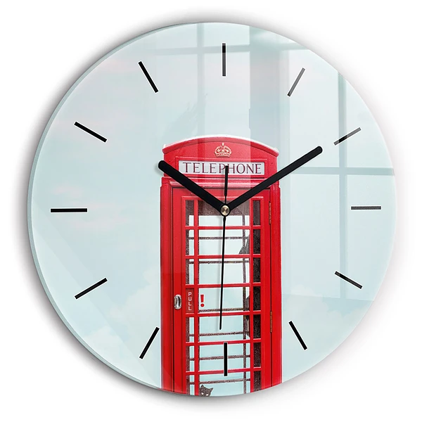 Wanduhr rund Telefonzelle