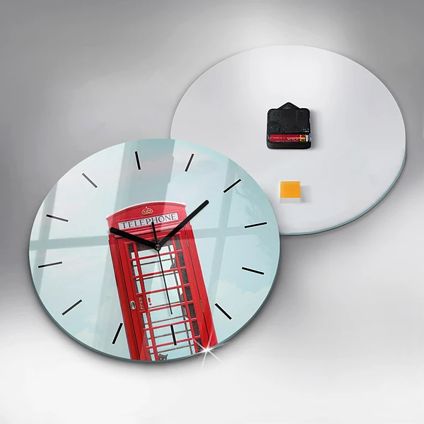 Wanduhr rund Telefonzelle