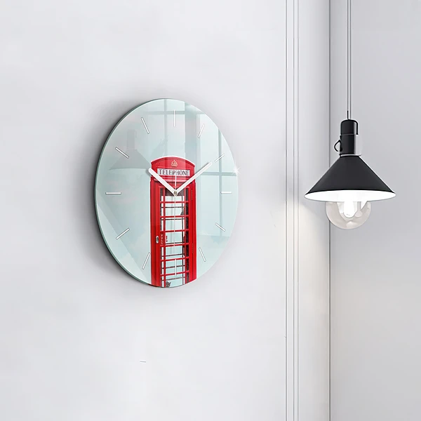 Wanduhr rund Telefonzelle