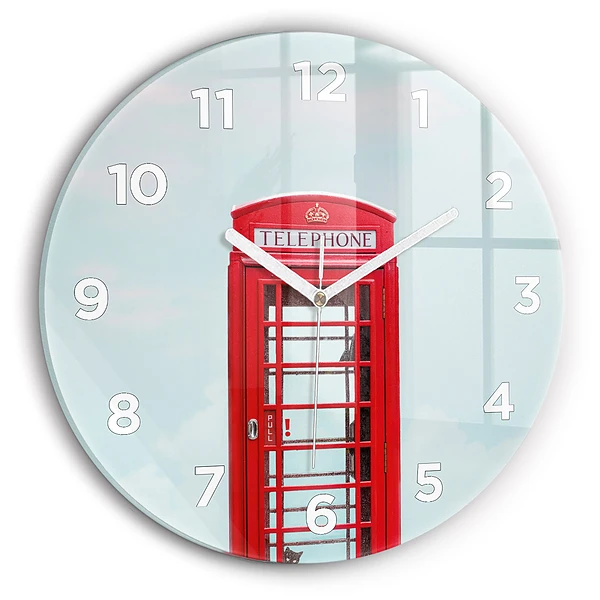 Wanduhr rund Telefonzelle
