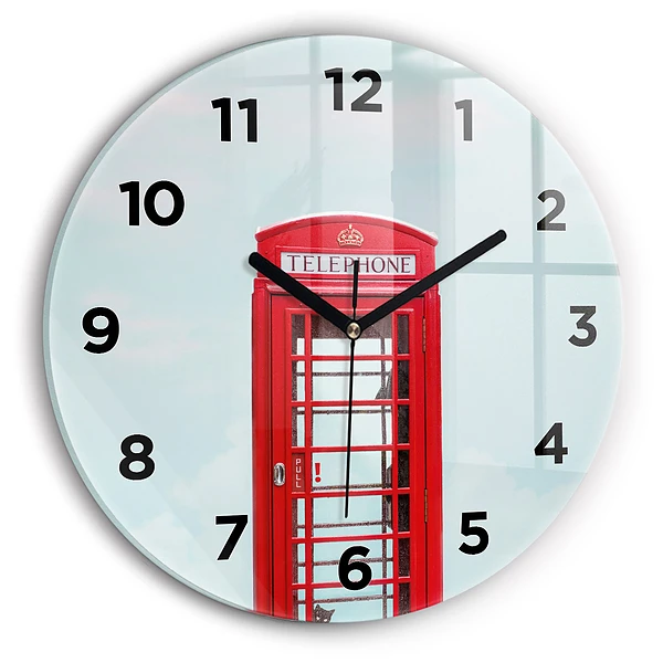 Wanduhr rund Telefonzelle