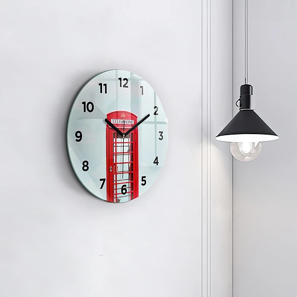 Wanduhr rund Telefonzelle