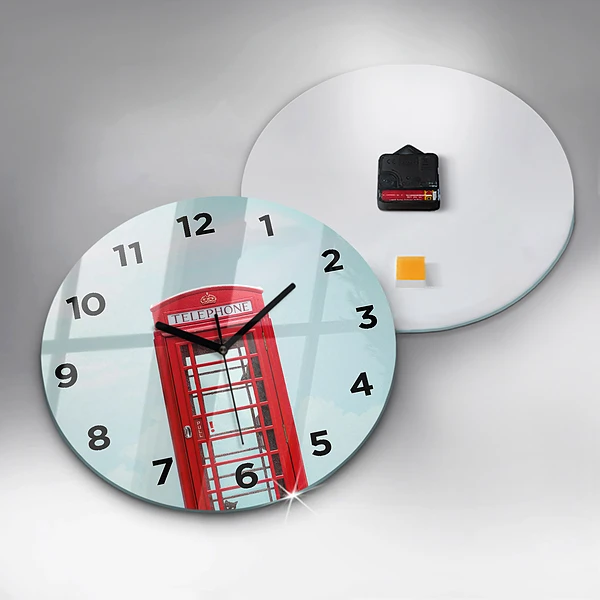 Wanduhr rund Telefonzelle