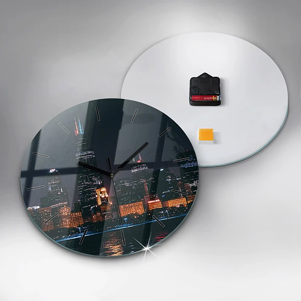 Wanduhr rund mit motiv Chicago Stadtbild