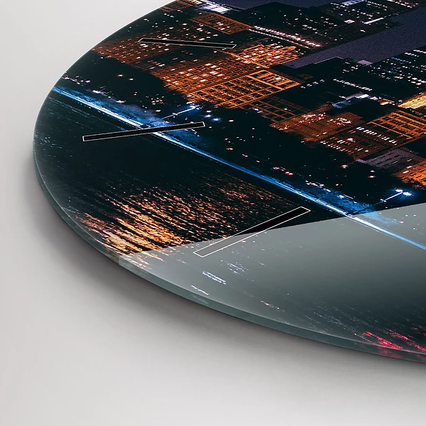 Wanduhr rund mit motiv Chicago Stadtbild