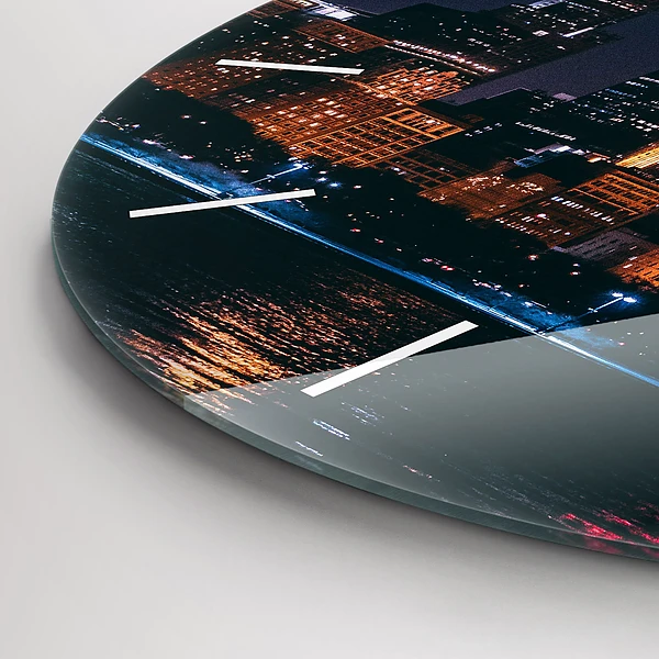 Wanduhr rund mit motiv Chicago Stadtbild