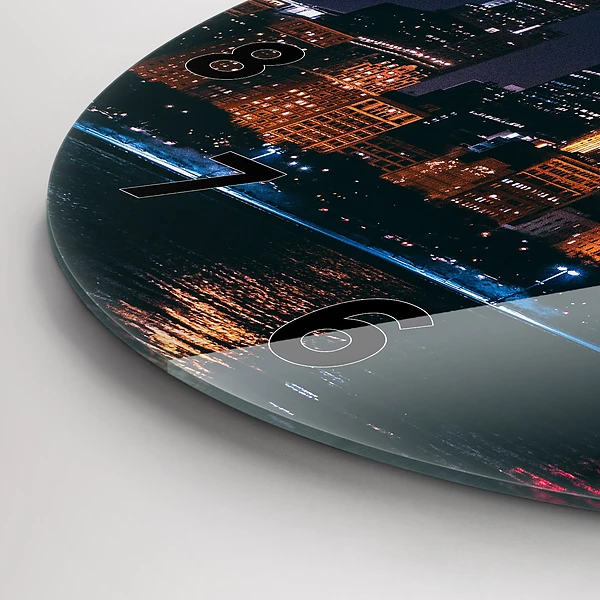 Wanduhr rund mit motiv Chicago Stadtbild