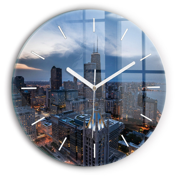 Wanduhr glas rund Foto von Chicago