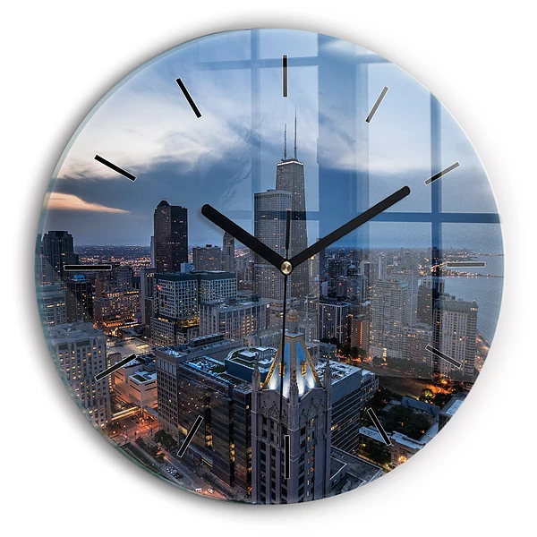 Wanduhr glas rund Foto von Chicago