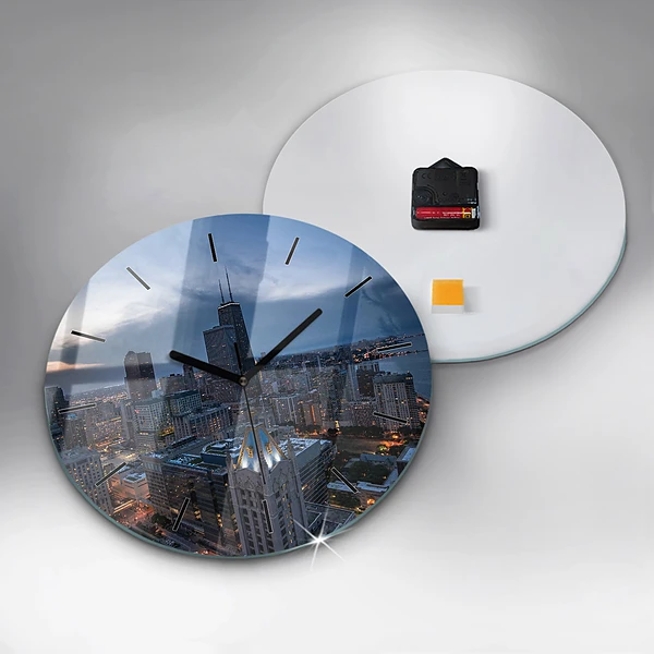 Wanduhr glas rund Foto von Chicago
