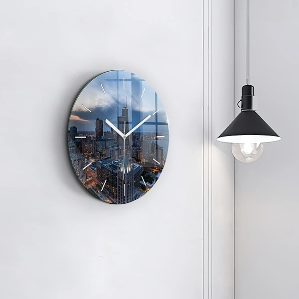 Wanduhr glas rund Foto von Chicago