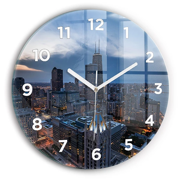 Wanduhr glas rund Foto von Chicago
