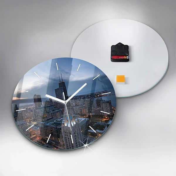 Wanduhr glas rund Foto von Chicago