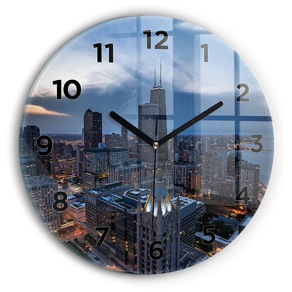 Wanduhr glas rund Foto von Chicago