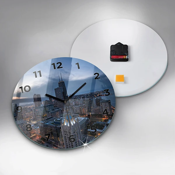 Wanduhr glas rund Foto von Chicago