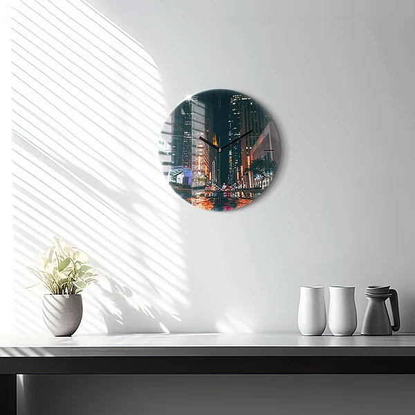 Wanduhr glas rund Hilton Hotel in Houston