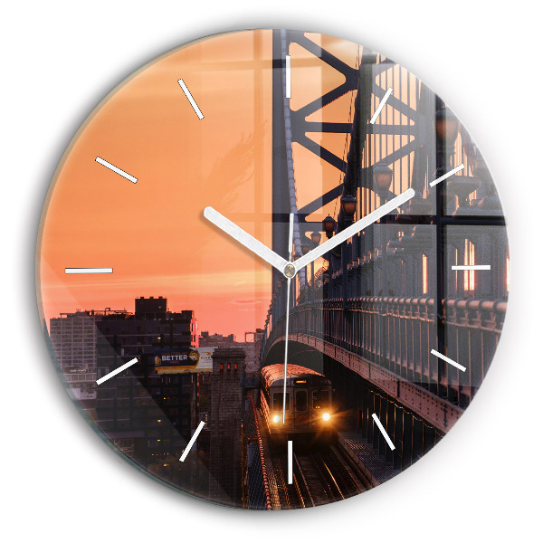 Wanduhr glas rund Benjamin-Franklin-Brücke