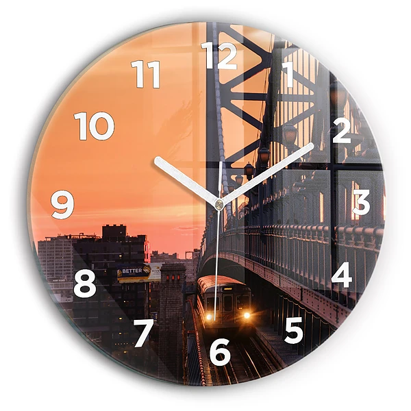 Wanduhr glas rund Benjamin-Franklin-Brücke