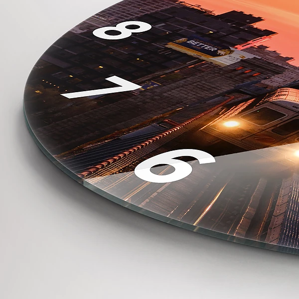 Wanduhr glas rund Benjamin-Franklin-Brücke