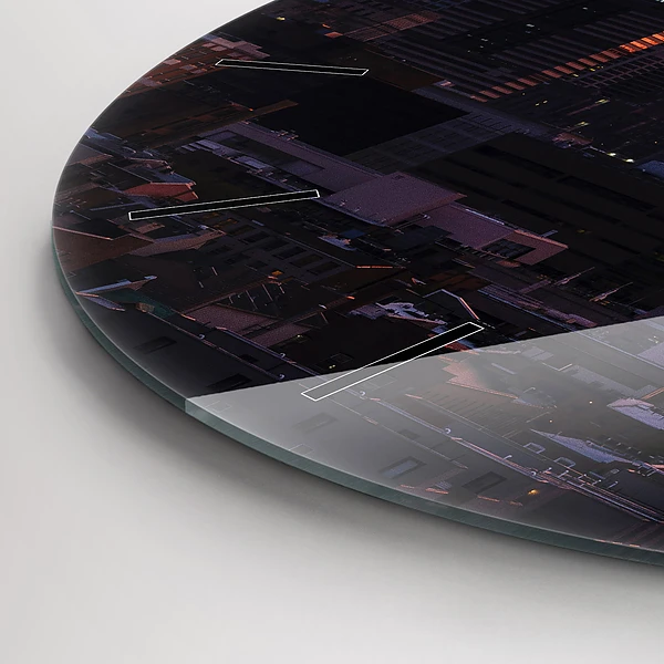 Wanduhr glas rund Skyline von Philadelphia