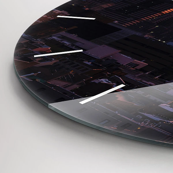 Wanduhr glas rund Skyline von Philadelphia