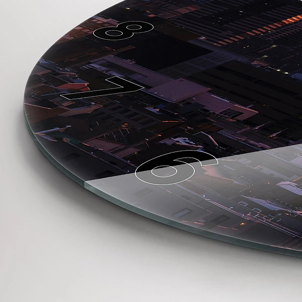 Wanduhr glas rund Skyline von Philadelphia