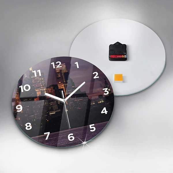 Wanduhr rund Philadelphia Stadtpanorama