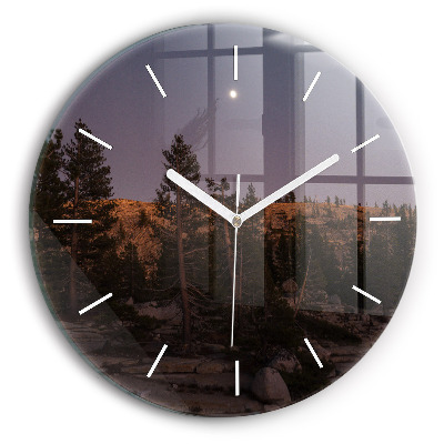 Wanduhr rund mit motiv Die felsige Straße von Yosemite
